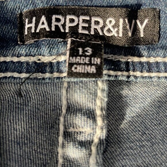 Harper Ivy High Waisted Wide Leg Jeans Boho Embroidered Trendy Comfy Festival - Picture 2 of 12